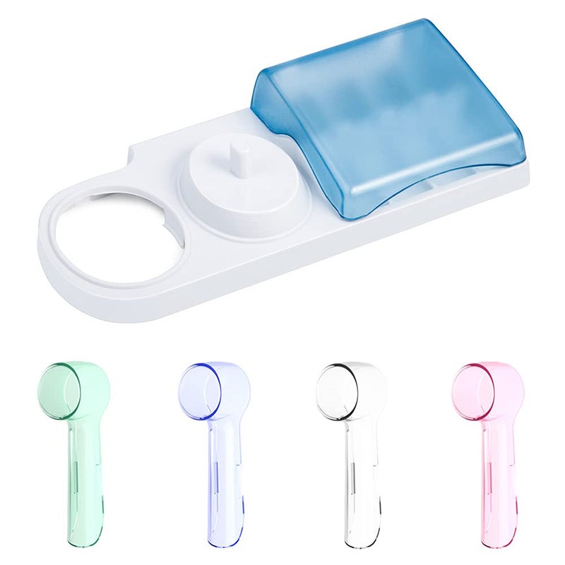seplouis Electric Toothbrush Holder with 1 Charging Stand Slot  1 Toothbrush Stand and 4 Toothbrush Heads Storage + 4 PCS Toothbrush Head Covers for Oral B - Image 1